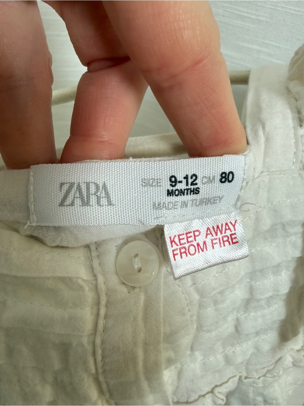 Zara Baby White Eyelet Embroidered Dress Boho Cottagecore | Size 9-12 M - Picture 11 of 12